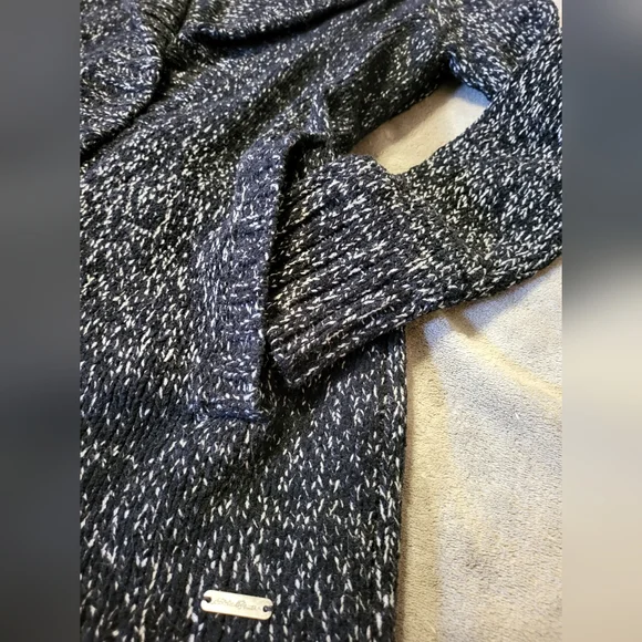 💕 NEW! Eddie Bauer Lounge Around open-front cardigan black/white L $90 NWT - Picture 7 of 16